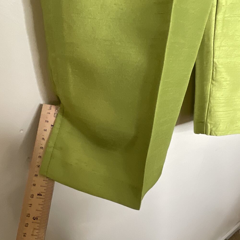 AMY JESS Women's Small 3-Piece JACKET TOP PANT Set Chartreuse GREEN Made in USA - Picture 9 of 16